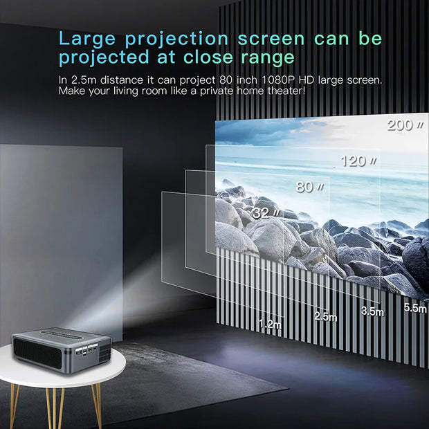 Xnano X1 Portable Projector 4K 8K Full HD 1080P Android LED Video Home Theater BT5.0 WiFi Beam Projector for Mobile Phone