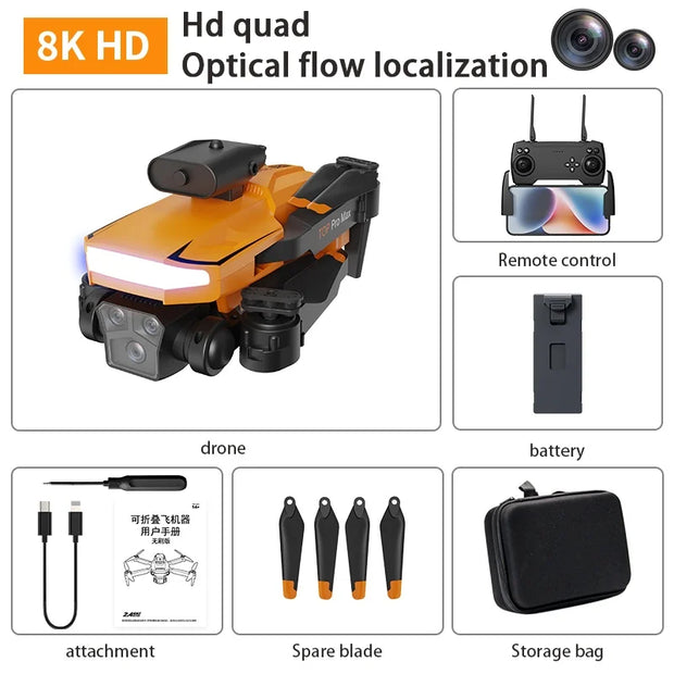 Xiaomi P18 Drone Brushless Motor 8K 5G HD Triple Camera Optical Flow Positioning GPS Obstacle Avoidance RC Quadcopter Toys Gift