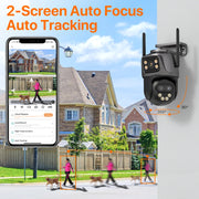 IP Camera 6K 9MP HD WiFi Outdoor Camera 8x Zoom Three Lens Dual Screen Home Security PTZ Camera 6MP Video Surveillance iCSee