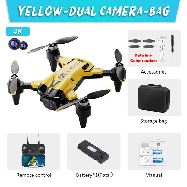 2024 New M5 Drone 8K Professional Triple Camera Brushless Motor Optical Flow Positioning Foldable Quadcopter RC Dron Toys Gifts