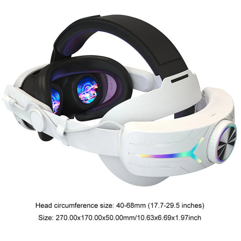 For Meta Quest 3 Comfortable Head Strap VR Accessories VR Headset Strap with RGB LED Light For Meta Quest 3 8000mAh Rechargeable