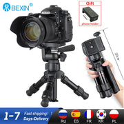 BEXIN MS02 Portable Tripode Photography Travel Portable Compact Lightweight Mini Tripod Camera Stand with Head For iphone Camera