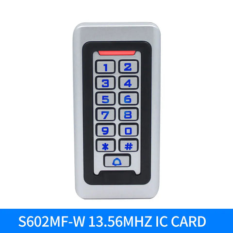 Standalone Metal Keypad Backlit WG RFID 125khz Reader for Access Control System Proximity Card 2000 User Door Lock Outdoor Entry