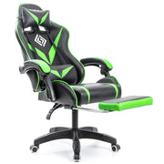 Gaming Chair with Footrest Racing Computer Desk Chairs Ergonomic Massage Lumbar Cushion Support High Back Adjustable Swivel Task