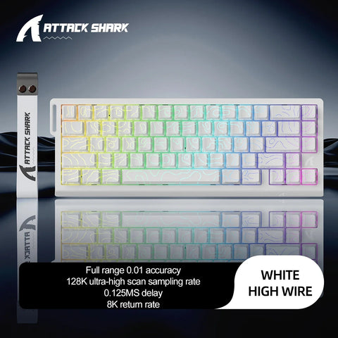 ATTACK SHARK X68HE Gaming Magnetic Keyboard Mechanical Wired 0.01mm Rapid Trigg 8K Hz SOCD/Rs 0.125ms 128K Sampling Rate