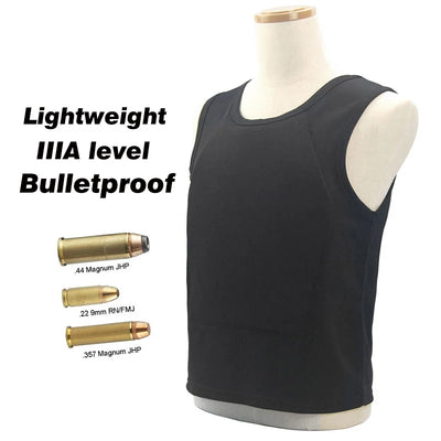 NIJ IIIA 3A Level Bulletproof Vest Soft Armor Lightweight Concealed Hidden Inside Wearing Anti-Bullet Undershirt Ballistic Vests