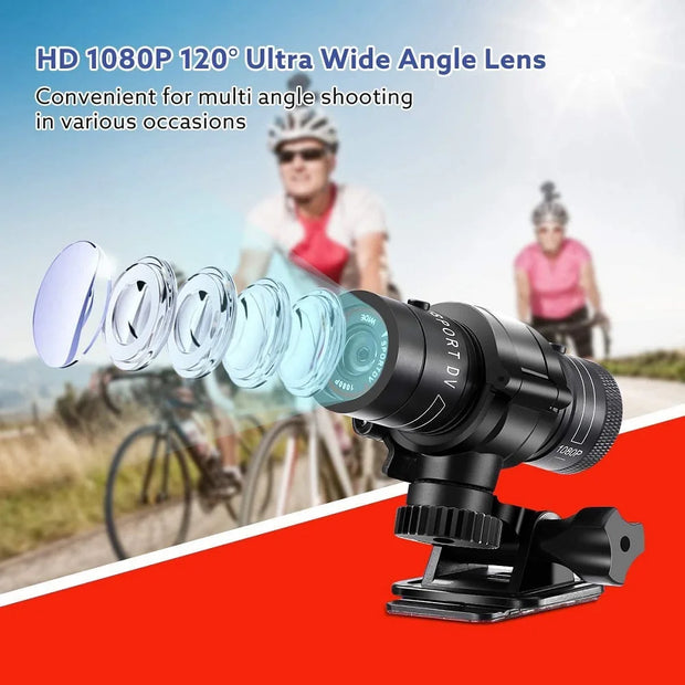 1080P Outdoor Action Camera Motorcycle Bike Helmet Camera Mini Camera Sport DV Video Recorder Action Cam with Gun Mount