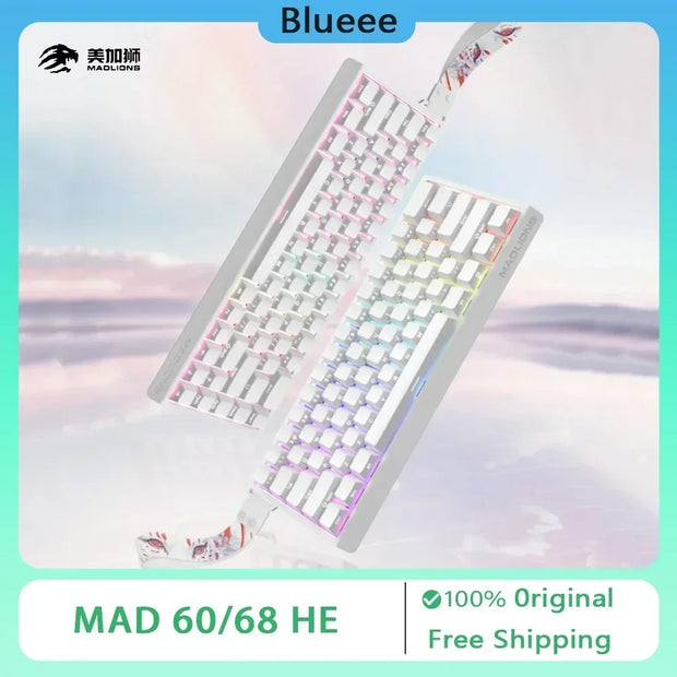 MADLIONS MAD 60/68HE Mechanical Keyboard Magnetic Switch Rapid Trigger 8K RGB Gaming Keyboard Valorant Gamer Accessories Gifts