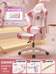 Modern Feet Support Gaming Chair Ergonomic Neck Pillow White Cute Office Chair Bedroom Relax Chaise De Bureaux Office Furniture