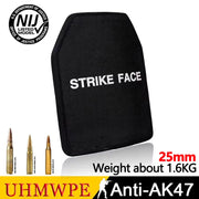 NIJ III UHMW-PE Bulletproof Plate 25x30cm 25mm Thick 1.6kg Lightweight Body Armor Panel