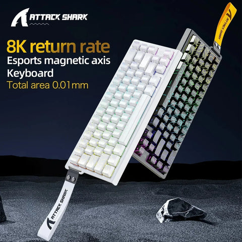 ATTACK SHARK X68HE Magnetic Mechanical Keyboard RGB 8K Low Delay E-Sports Gaming Keyboard 0.01mm RT Accuracy 128K Scan Rate