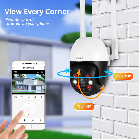 Fuers 8MP 4K IP Camera Tuya Smart Outdoor Home Security Auto Tracking AI Human Detection Camera WIFI CCTV Surveillance Camera