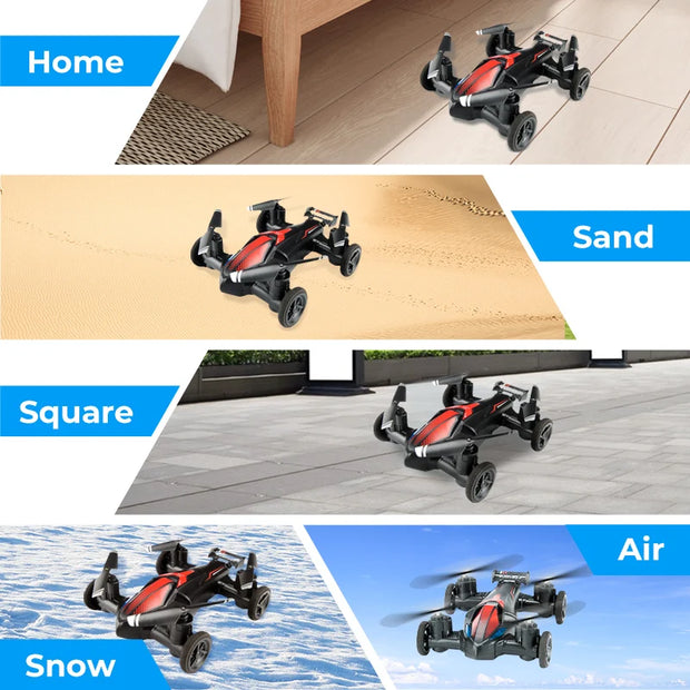 JJRC Land and Air Dual Use Flying Car 360° Tumbling 2.4G Remote Control Quadcopter One-touch Landing RC Drone Children's Toys