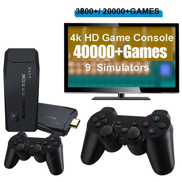 M8 Video Game Console 128G Built-in 40000 Games Wireless Controller TV Game Stick 4K HD Retro Mini Handheld Game Player