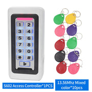 Outdoor RFID Access Controller Zinc Metal Keypad Card Reader IP67 Waterproof 125KHz 10pcs Keyfob for Door Access Control System