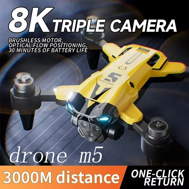 M5 Drone 8K Professional HD Dual Camera Dron Brushless Motor 5G WIFI  GPS HD Aerial Photography Dual-Camera Quadcopter Helicopte