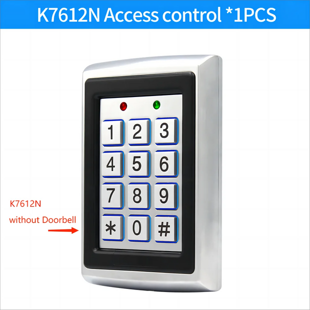 Metal Keypad Reader LED Backlight RFID 125khz for Access Control System Proximity Card Standalone 1000/2000 User Door Lock Entry