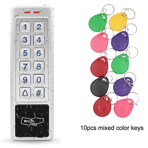 IP67 Waterproof RFID Reader Lock Door Access Control Keypad 6000 User Door Bell 125Khz EM Card Access Control Panel