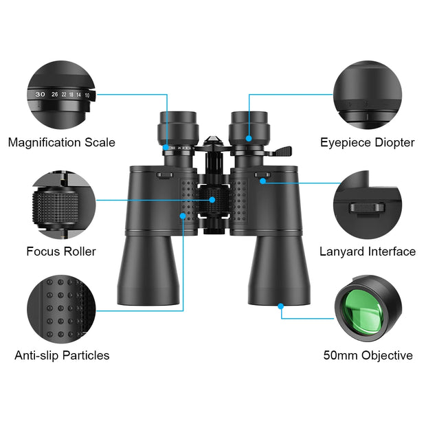 APEXEL Power Binocular 10-30X50 Telescop Zoom  Prism High Powerful Hunting for Sport Bird-watching Camping Outdoor Hiking