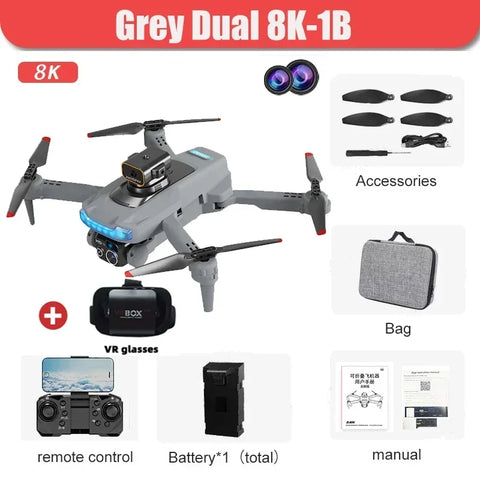 New P15 Drone 8K HD Camera Professional HD Aerial Photography GPS Dual-Camera Omnidirectional Obstacle Drone Quadcopter Toy Gift