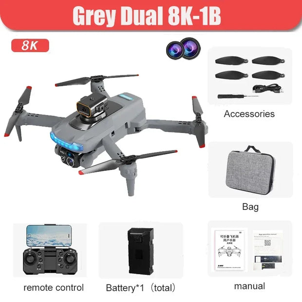 New P15 Drone 8K HD Camera Professional HD Aerial Photography GPS Dual-Camera Omnidirectional Obstacle Drone Quadcopter Toy Gift