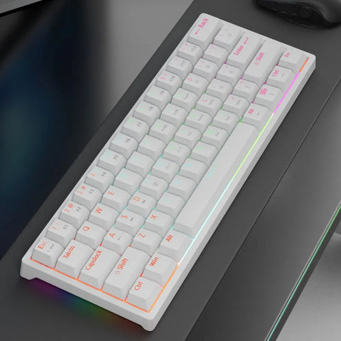 MUCAI MK61 USB Gaming Mechanical Keyboard 61 Keys Red Switch Wired Detachable Cable RGB Backlit Hot Swappable