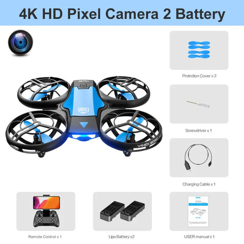 4DRC V8 WIFI FPV Drone Wide Angle HD 4K Camera Height Hold RC Foldable Quadcopter Dron Helicopter Gift Toys