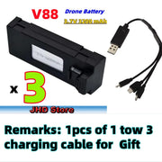 JHD V88 3.7V 3200mAh LiPo Battery Drone Backup V88 Battery For V88/P15 Mini Drone Battery RC Parts