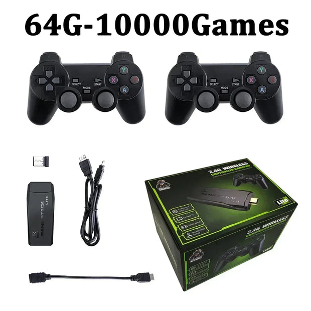 4K 10000 games 64GB Retro game For Dropshiopping Xmas Gift Video Game Sticks M8 Console 2.4G Dual Wireless Controller Game Stick