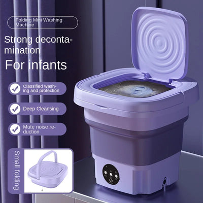 6L Portable Small Foldable Washing Machine With Spin Dryer For Socks Underwear Panties Washer Household Mini Washing Machine