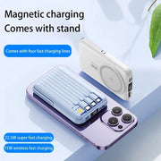 200000mah Macsafe Magnetic Power Bank Fast Wireless Charger For Iphone 15 14 13 12 Xiaomi Huawei External Auxiliary Battery Pack