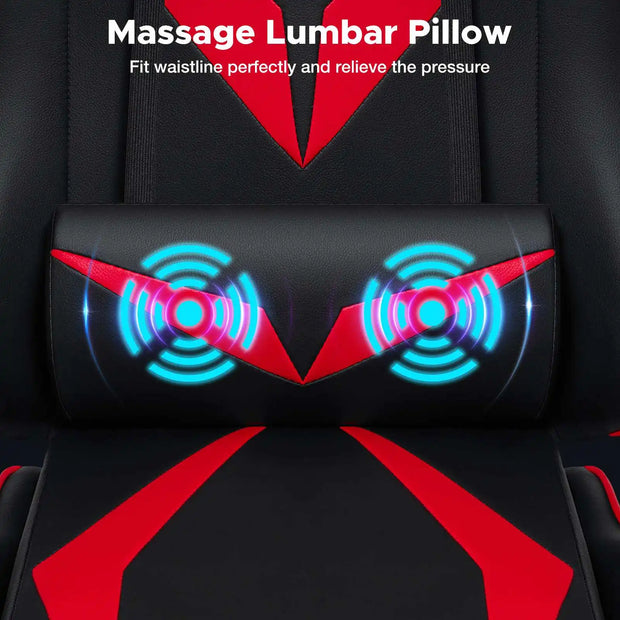 Ergonomic Gaming Chair with Massage and Footrest Massage Lumbar Support High Back ,E-Sports Gamer Chair