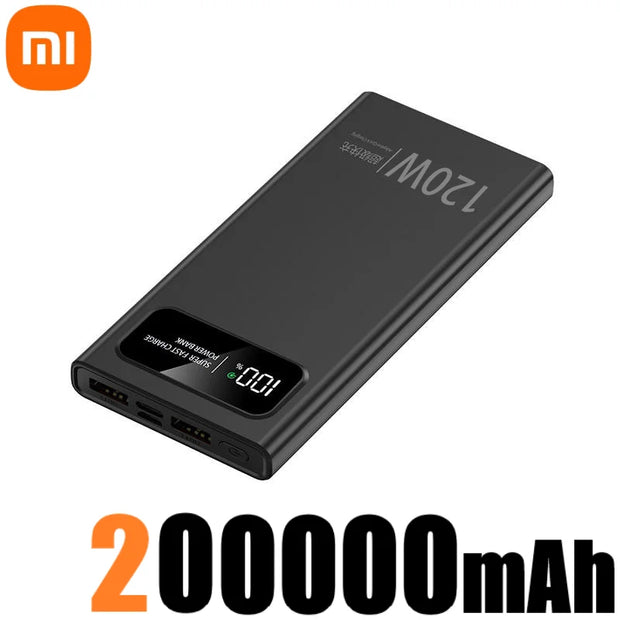 Xiaomi 200000mAh Power Bank 120W Super Fast Charger Portable External Battery Large Capacity Mobile Power for iPhone Samsung New