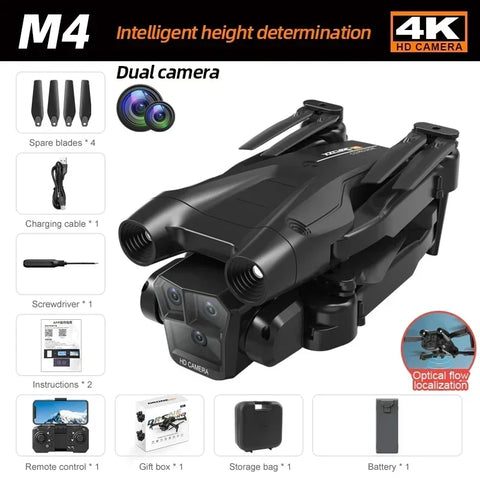 M4 Drone 8K Professional Wide Angle Triple HD Camera Foldable Helicopter Obstacle Avoidance Height Helicopters 3000M Drone Gifts