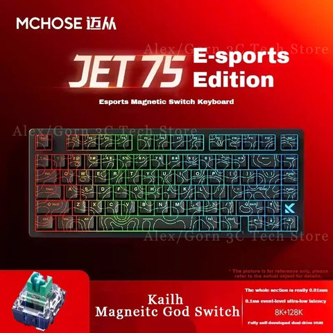 Mchose Jet75 Mechanical Keyboard Hot Swap Low Delay Magnetic Switch Wired 8k Polling Rate RGB Light Customize Gaming Accessories