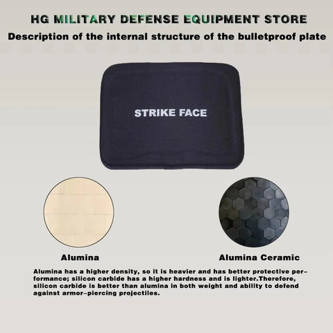 High Quality ISO Certified 6x8 inch 25mm Ceramic Plus PE Composite Bulletproof Plate Waist Side Independent Protection Armor