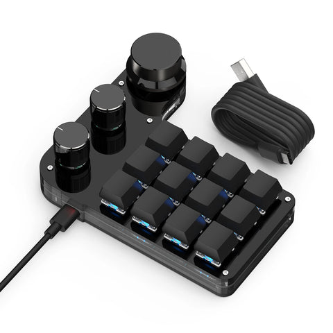 RGB 3 Keys Macro Programming Mini Keyboard for Photoshop Gaming Hotswap Keypad Copy Paste Mini Custom Button Macropad