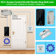 Wifi Bluetooth Tuya APP Outdoor Access Control System Kits Waterproof RFID Fingerprint Keypad Door Electric Magnetic Strike Lock