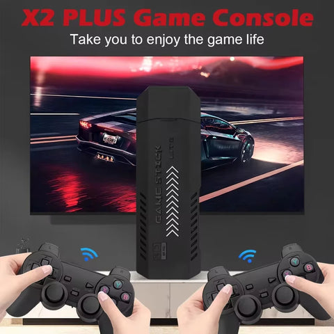 New X2 Plus Game Stick GD10 Pro 4K HD Retro Video Game Console Wireless Controller  128G 40000 Game TV 50 Emulator For PS1/N64