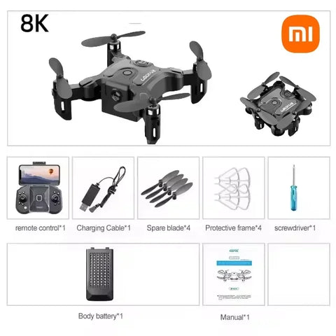 Xiaomi V2 Mini Drone Professional 8k Hd Camera 5g Wifi Fpv Air Pressure Altitude Hold Foldable Quadcopter Rc Drone Toys Uav 2025