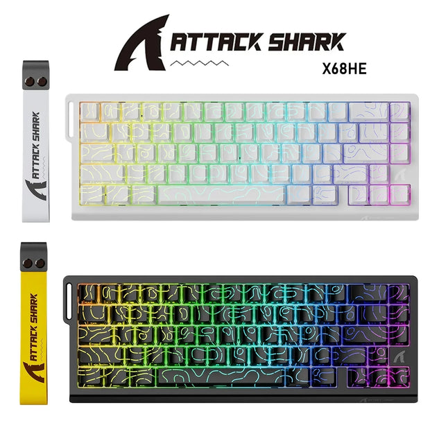 ATTACK SHARK X68HE Magnetic Mechanical Keyboard RGB 8K Low Delay E-Sports Gaming Keyboard 0.01mm RT Accuracy 128K Scan Rate