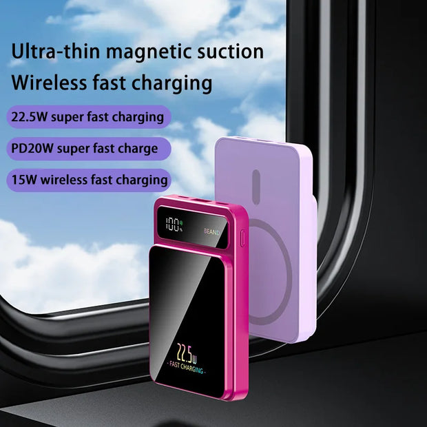 Lenovo 50000mAh Magnetic Wireless Charger Power Bank Portable External Battery 22.5W Fast Charging PowerBank for Android iPhone