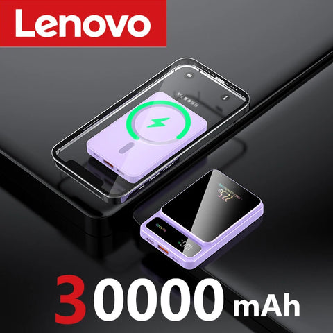 Lenovo 50000mAh Magnetic Wireless Charger Power Bank Portable External Battery 22.5W Fast Charging PowerBank for Android iPhone