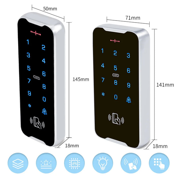 YiToo IP68 Fully Waterproof RFID Access Control Keypad Metal Shell RFID Controller Touch Screen Door Lock Card Reader Outdoor