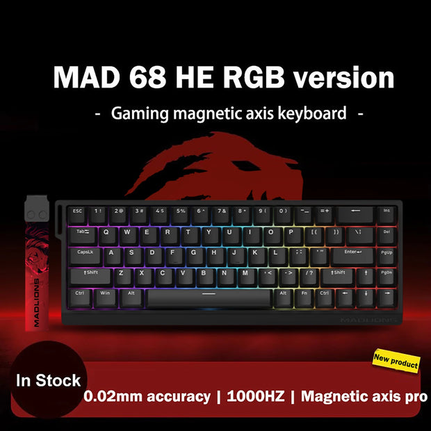 FGG Madlions Mad60 HE Mad68 Pro HE E-sports Magnetic Switch Mechanical Keyboard RGB Wired Hot Swap 8K Customized Gaming Keyboard