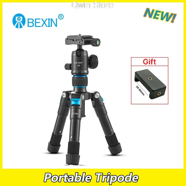 BEXIN MS02 MS08 Portable Tripode Light Travel Stand Tabletop Video Mini Tripod with 360 Degree Ball Head for  DSLR Camera