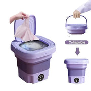 8L Small Folding Washing Machine Student Dormitory Underwear Socks Mini Cleaning Machine Portable Laundry Bucket Washing Machine