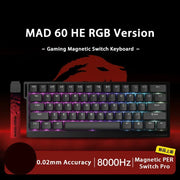 MADLIONS MAD 60/68 HE Mechanical Keyboard Magnetic Switch Rapid Trigger 8K RGB Gaming Keyboard Valorant Gamer PC Accessories