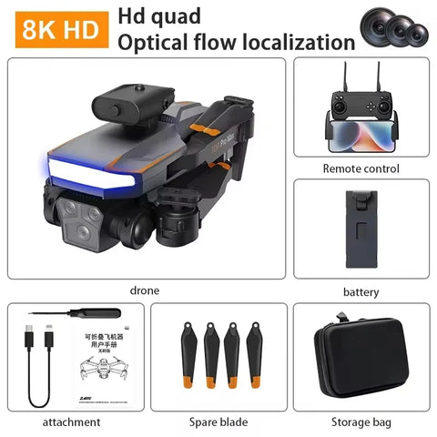 Xiaomi P18 Drone Brushless Motor 8K 5G HD Triple Camera Optical Flow Positioning GPS Obstacle Avoidance RC Quadcopter Toys Gift