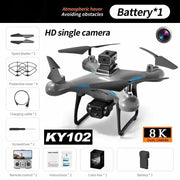 For Xiaomi KY102 Drone 8K Professional HD Dual Camera Aerial Photography Obstacle Avoidance Optical Four-Axis RC Aerocraft Toy